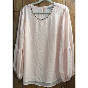 Valerie Stevens Top Blouse Shirt Plus Size 2X‎ Rhinestones Reach Whip New Tags